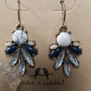 Chloe and Isabel Morningtide Drop Earrings - E197 white stones beaded detail
